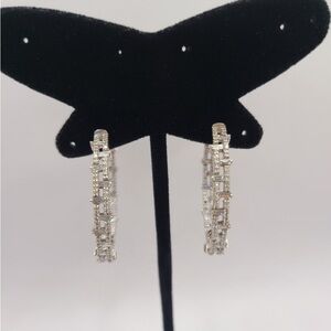 1 pair 14KW diamond hoops